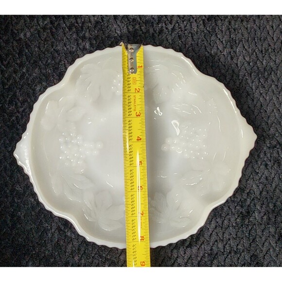 Indiana Glass Milk Glass Harvest/Grapevine Bowl – 1970s Made in USA - Picture 7 of 9